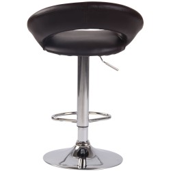 Juego de 2 taburetes de bar Olinda en piel sintética marrón y cromo