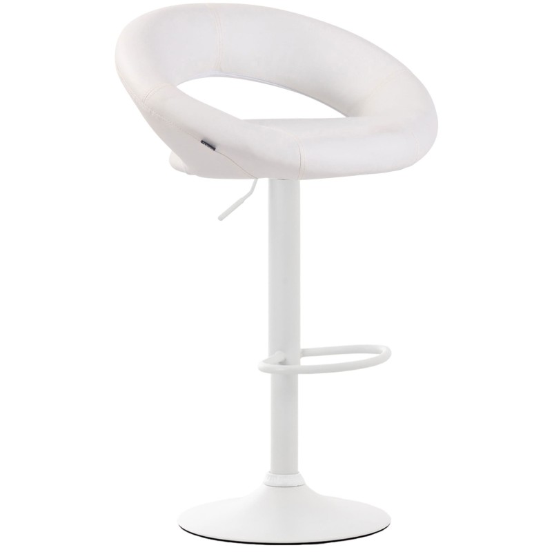 Juego de 2 taburetes de bar Olinda de piel sintética blanca