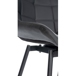 Taburete de bar giratorio Weston en piel sintética gris