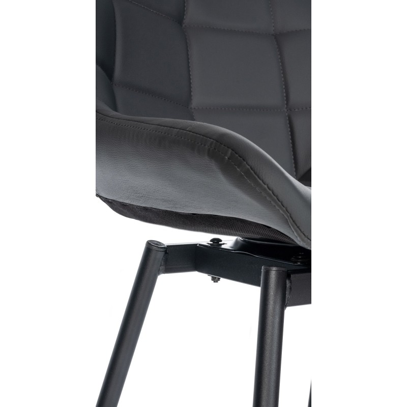 Taburete de bar giratorio Weston en piel sintética gris