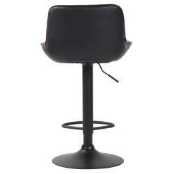 Juego de 2 taburetes de bar Lentini en piel sintética negra