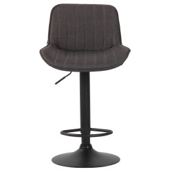 Juego de 2 taburetes de bar Lentini en tejido negro y gris oscuro