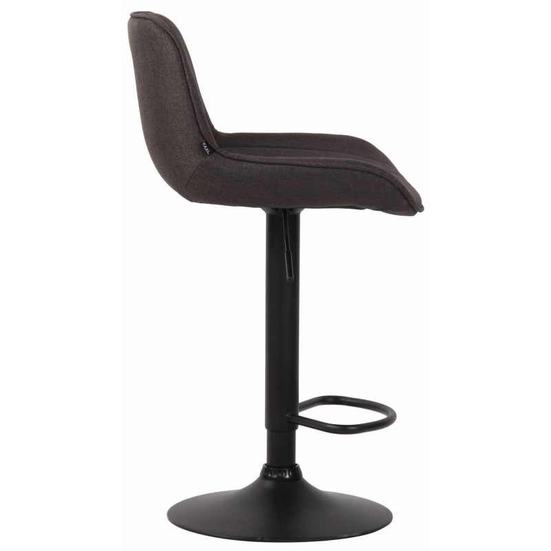 Juego de 2 taburetes de bar Lentini en tejido negro y gris oscuro