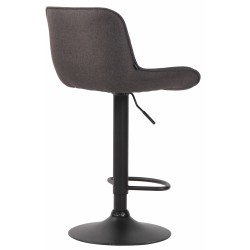 Juego de 2 taburetes de bar Lentini en tejido negro y gris oscuro