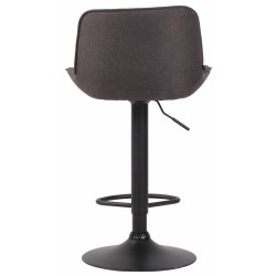 Juego de 2 taburetes de bar Lentini en tejido negro y gris oscuro