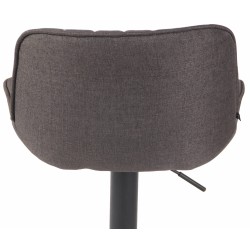 Juego de 2 taburetes de bar Lentini en tejido negro y gris oscuro