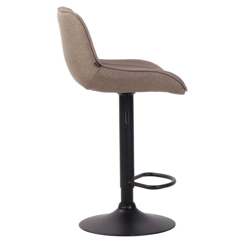 Juego de 2 taburetes de bar Lentini en tela negra topo