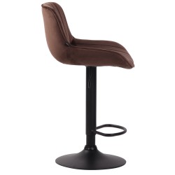 Juego de 2 taburetes de bar Lentini en terciopelo negro y marrón