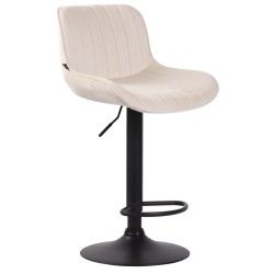 Juego de 2 taburetes de bar Lentini en terciopelo negro y crema