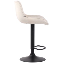 Juego de 2 taburetes de bar Lentini en terciopelo negro y crema