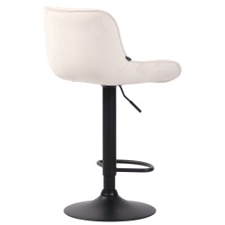 Juego de 2 taburetes de bar Lentini en terciopelo negro y crema
