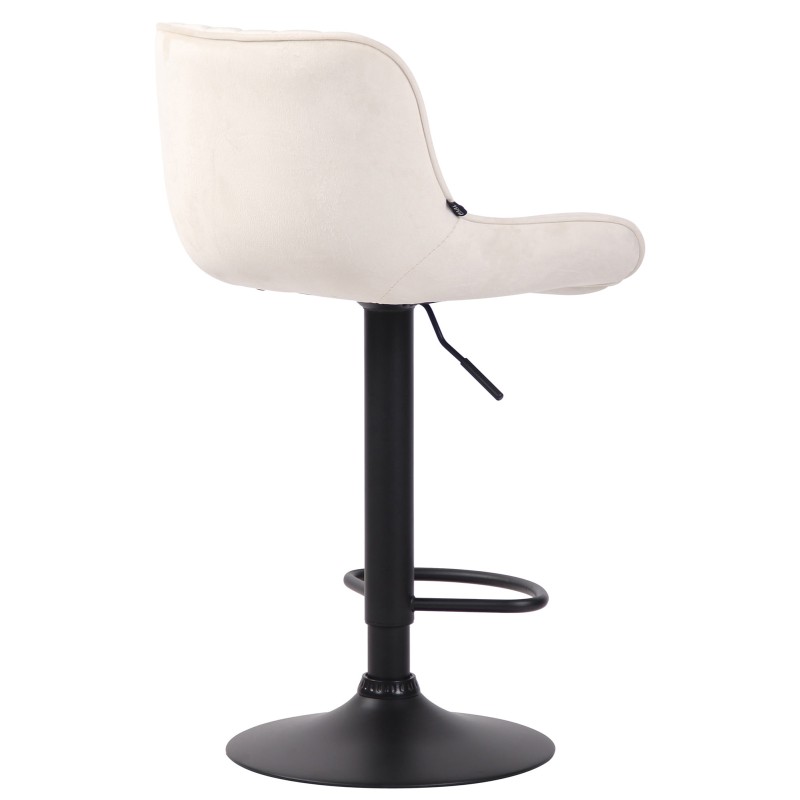 Juego de 2 taburetes de bar Lentini en terciopelo negro y crema