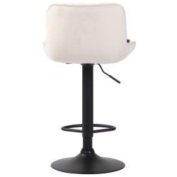 Juego de 2 taburetes de bar Lentini en terciopelo negro y crema