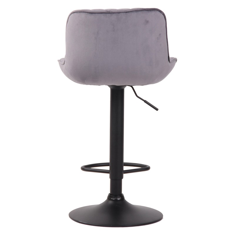 Juego de 2 taburetes de bar Lentini en terciopelo negro y gris oscuro