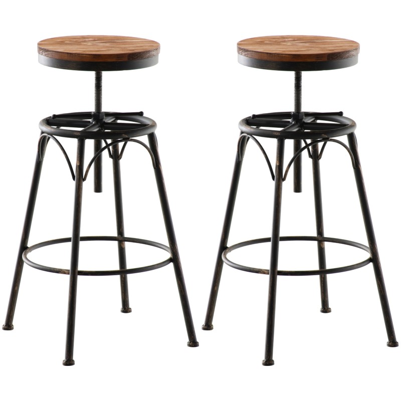 Juego de 2 taburetes de bar Beam de bronce