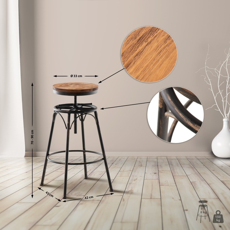 Juego de 2 taburetes de bar Beam de bronce