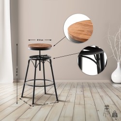 Juego de 2 taburetes de bar Beam negros