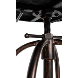 Juego de 2 taburetes de bar Pino, madera bronce