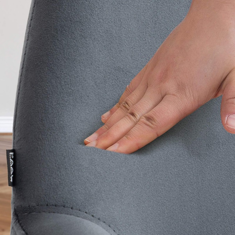 Taburete de bar Braga en terciopelo blanco y gris oscuro