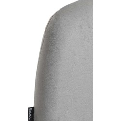 Taburete de bar Braga en terciopelo blanco y gris