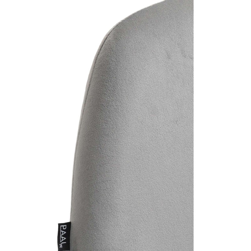 Taburete de bar Braga en terciopelo blanco y gris