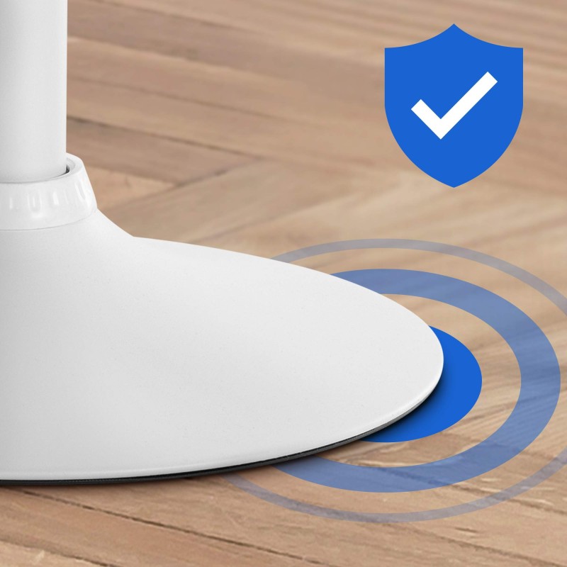 Taburete de bar Braga en terciopelo blanco y gris