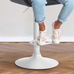 Taburete de bar Braga en terciopelo blanco y negro