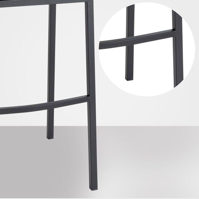 Taburete de bar Damaso B de terciopelo con estructura de 4 patas en color gris