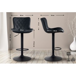 Taburete de bar Emma en piel sintética negra