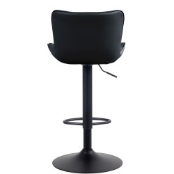 Taburete de bar Emma en piel sintética negra