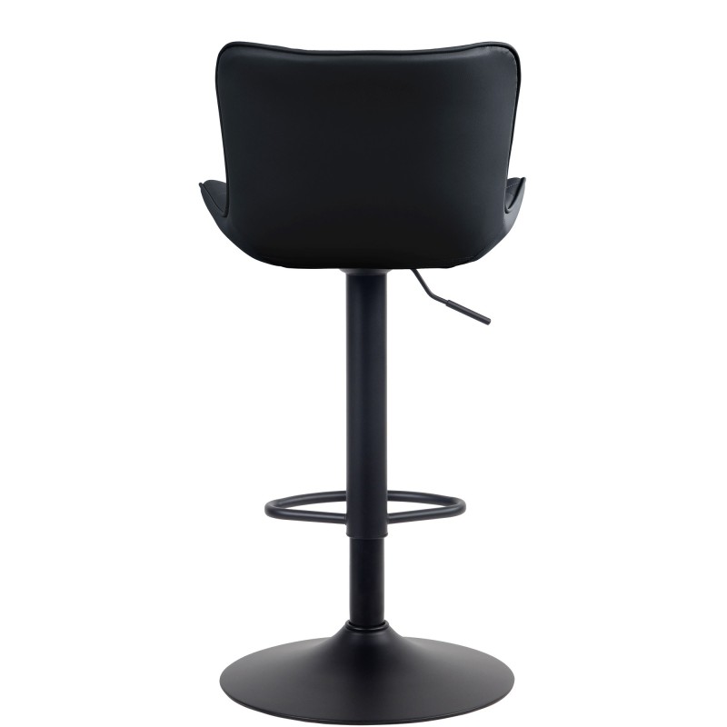Taburete de bar Emma en piel sintética negra