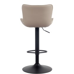 Taburete de bar Emma de piel sintética color crema