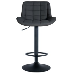 Taburete de bar Tover, piel sintética negra