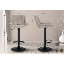 Taburete de bar Tover en tela color topo