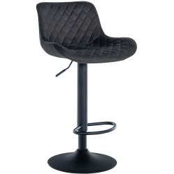 Taburete de bar Minosa de terciopelo negro