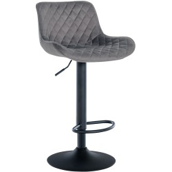 Taburete de bar Minosa de terciopelo gris oscuro