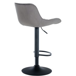 Taburete de bar Minosa de terciopelo gris oscuro