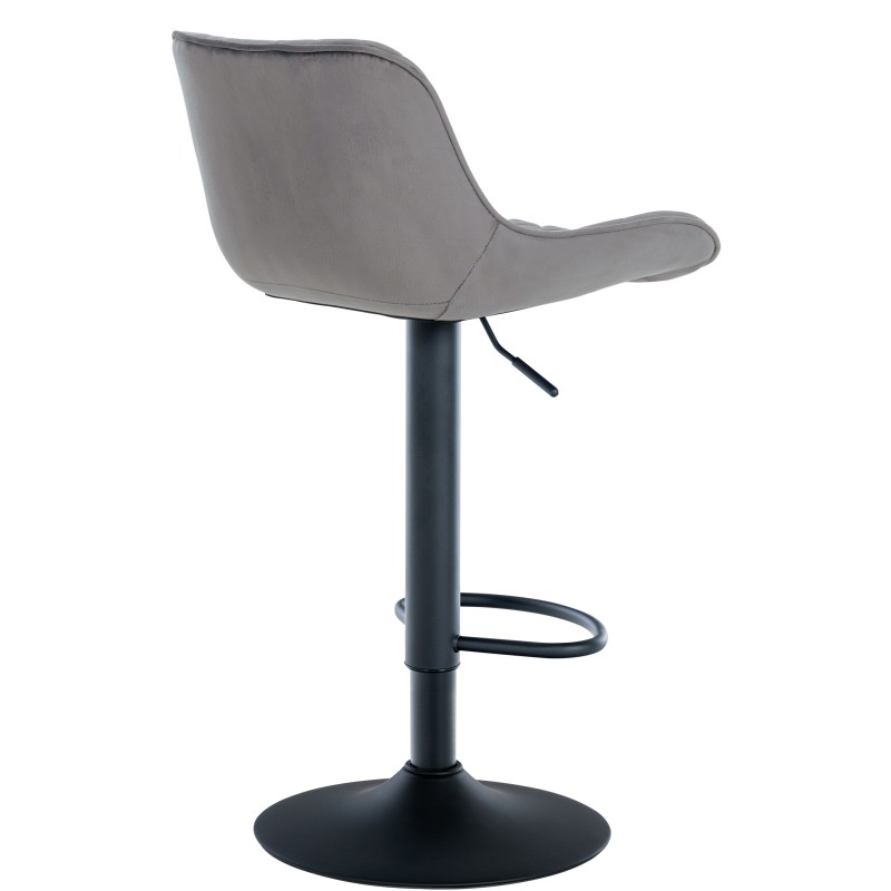 Taburete de bar Minosa de terciopelo gris oscuro