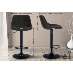 Taburete de bar tipo loft en tela negra