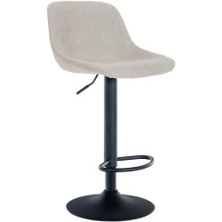 Taburete de bar de tela color crema tipo loft