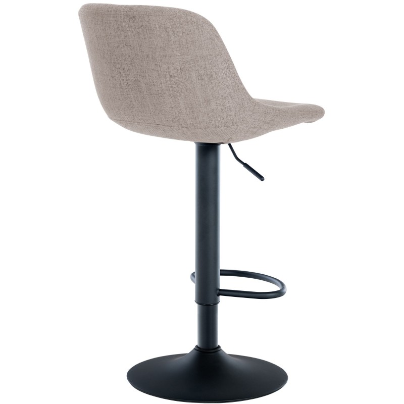 Taburete de bar de tela color crema tipo loft