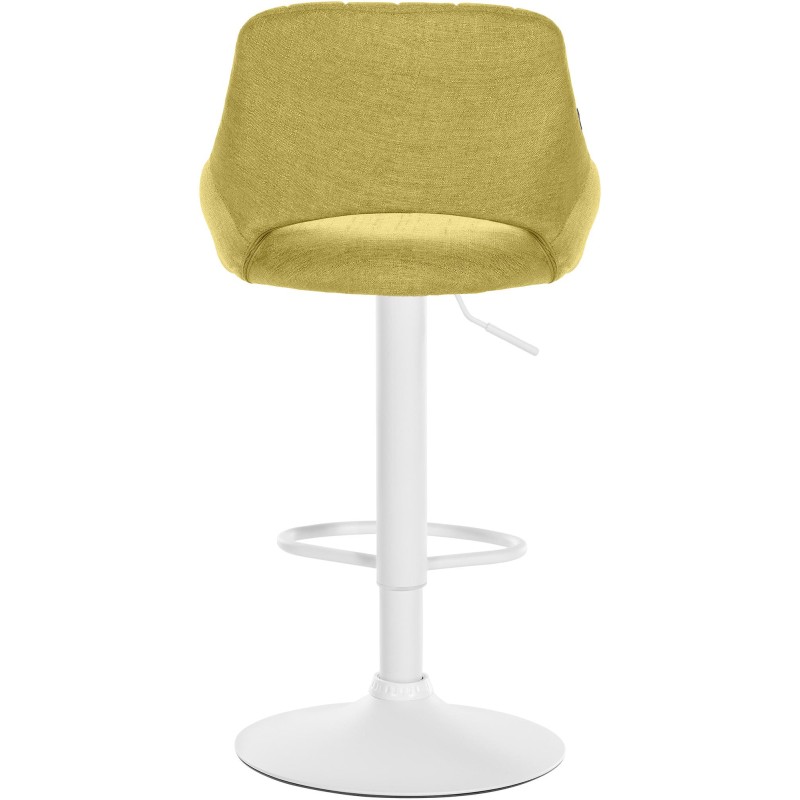 Taburete de bar Milet en tela blanca y verde