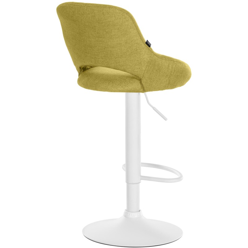 Taburete de bar Milet en tela blanca y verde