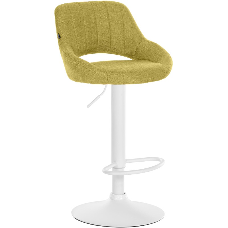 Taburete de bar Milet en tela blanca y verde