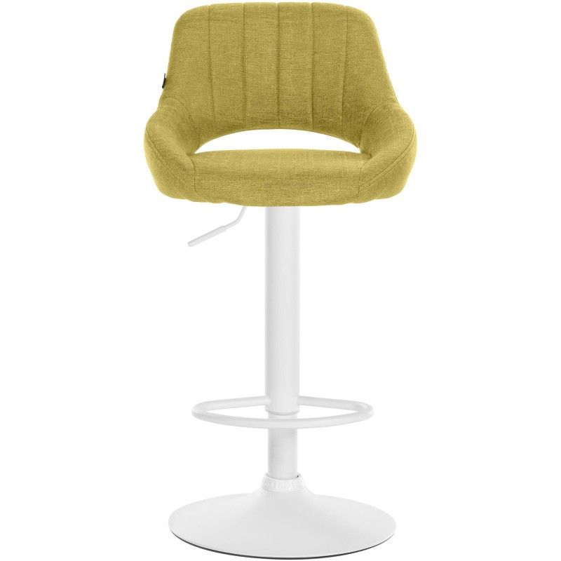 Taburete de bar Milet en tela blanca y verde
