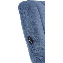 Taburete de bar Milet en tela blanca y azul