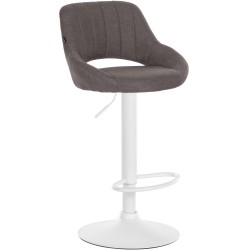 Taburete de bar Milet en tejido blanco y gris oscuro Taburete de bar Milet en tejido blanco y gris oscuro