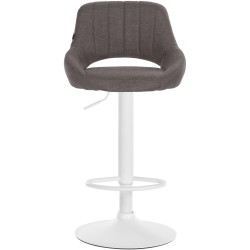 Taburete de bar Milet en tejido blanco y gris oscuro Taburete de bar Milet en tejido blanco y gris oscuro