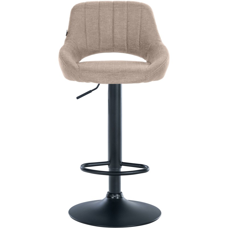 Taburete de bar Milet en tela negra topo
