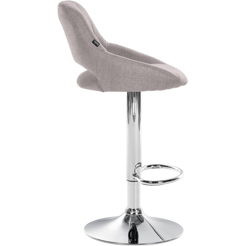 Taburete de bar Milet en tela gris cromo